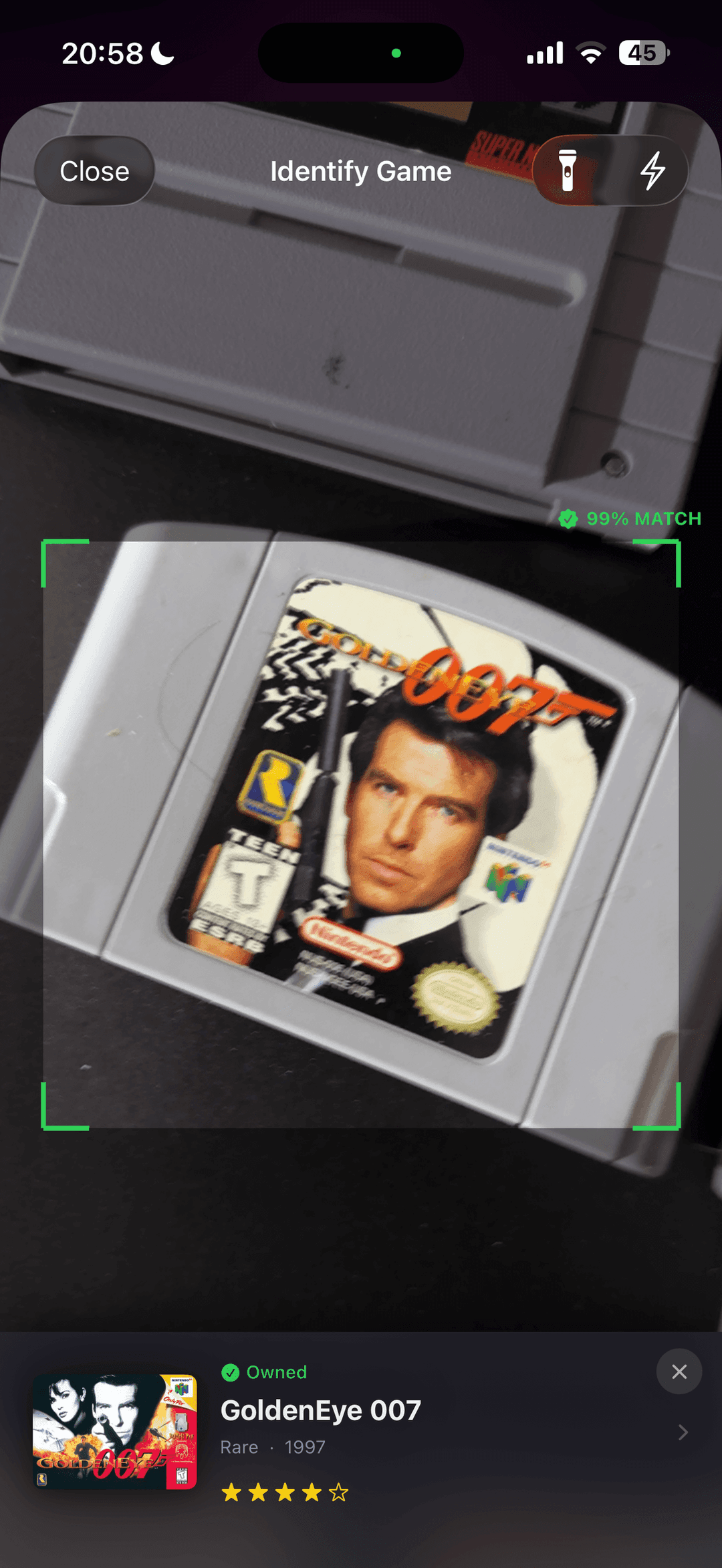 Identifying GoldenEye 007 N64 cartridge with 99% match