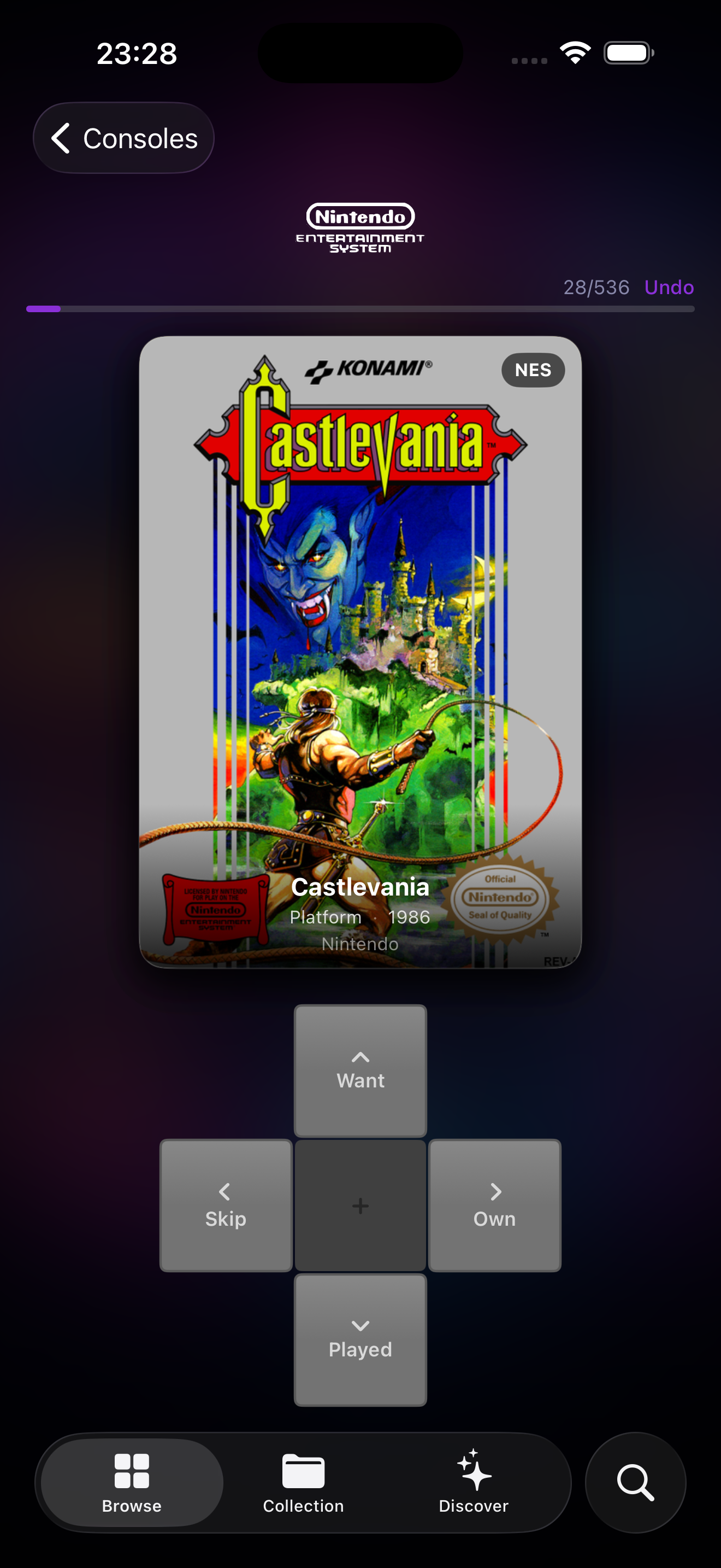 Swipe mode - Castlevania